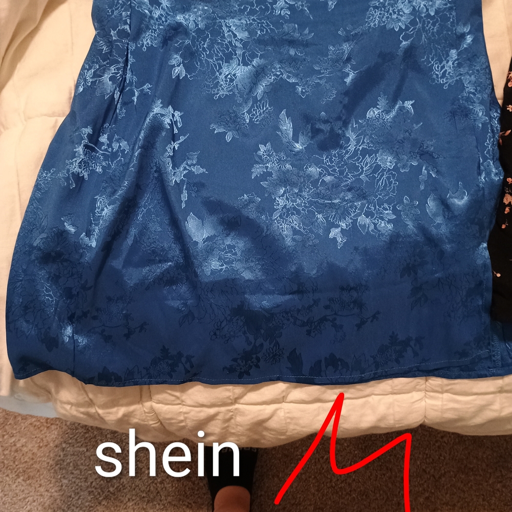 SHEIN Royal Blue Patterned Dress